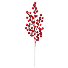 Red WATER-PROOF Berry Spray With 60 Berries, 20 Inches (lot of 1 Stem) SALE ITEM
